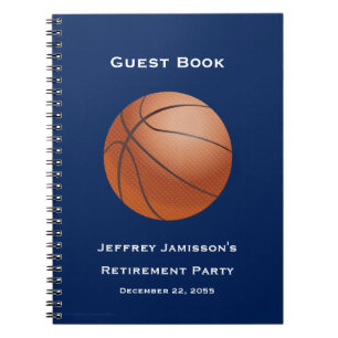 Retirement Party Guest Book, Basketball Spiral Notebook
