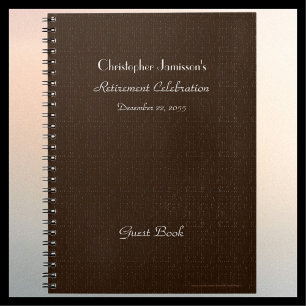 Retirement Party Guest Book, Faux Brown Burlap Spiral Notebook