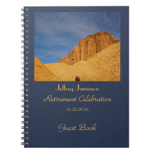 Retirement Party Guest Book, Hiking Golden Canyon Spiral Notebook