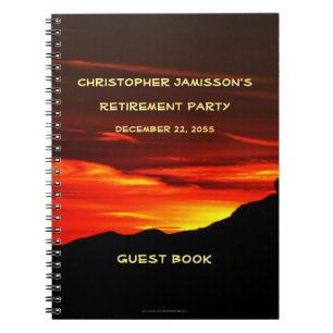 Retirement Party Guest Book, Kolob Sunset Spiral Notebook