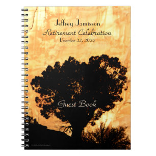 Retirement Party Guest Book, Lone Tree Spiral Notebook