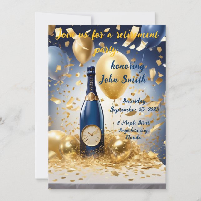 Retirement party invitation card (Front)