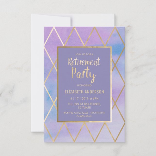 Retirement Party Invitation - Customise, Trendy (Front)