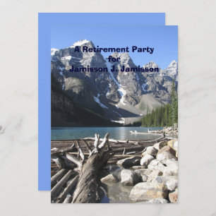 Retirement Party Invitation, Mountains Driftwood Invitation