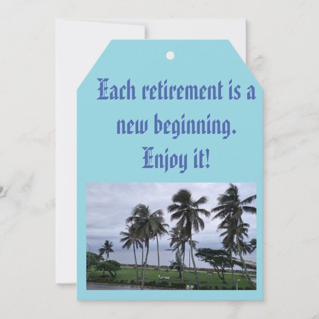 retirement party invitation palm photo text  (Front)