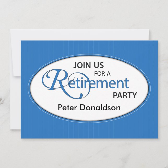 Retirement Party Invitation Personalise Name, Eleg (Front)