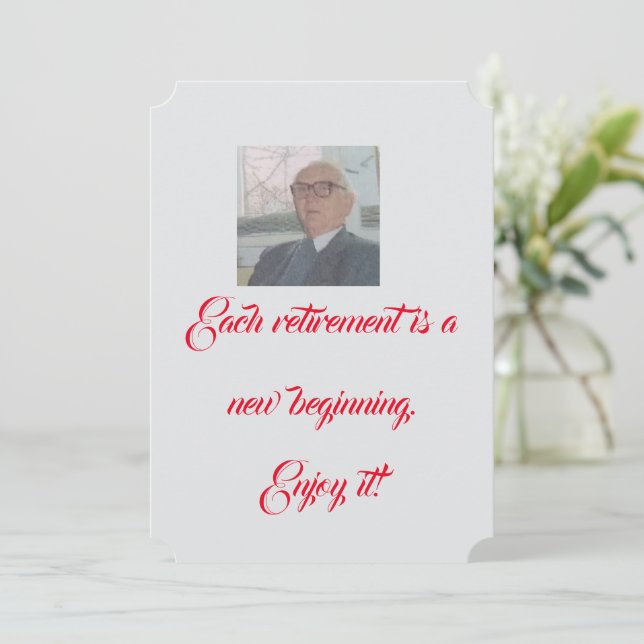  retirement party invitation personalised photo (Standing Front)