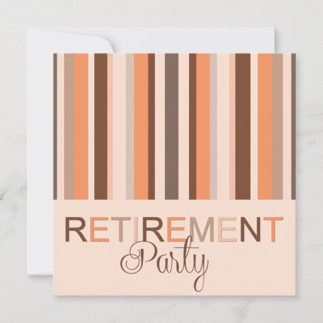 Retirement Party Invitation Stripes (Front)