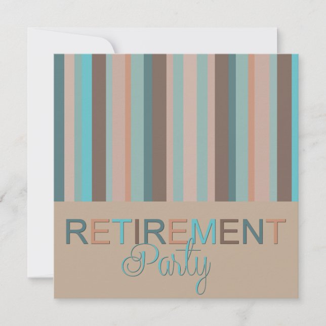 Retirement Party Invitation Stripes (Front)