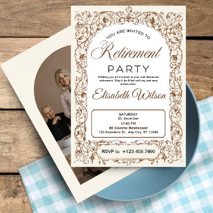 Retirement Party Invitation with Photo: Elegant 