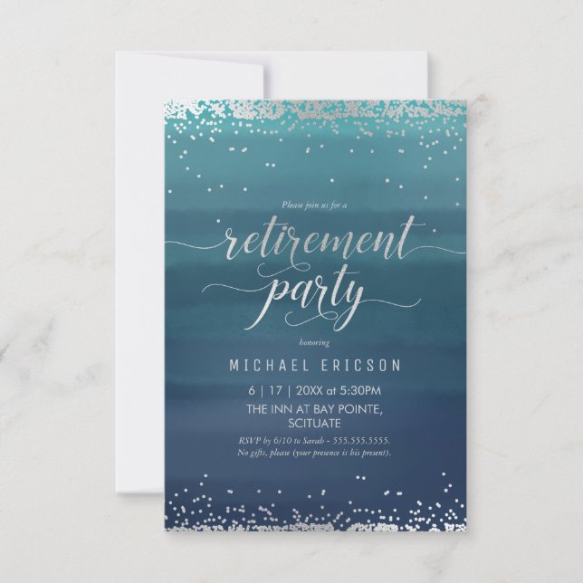 Retirement Party Invite - Small, Elegant, Simple (Front)