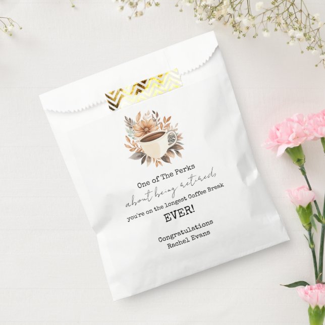 Retirement Party Longest Coffee Break  Favour Bags (Sealed)