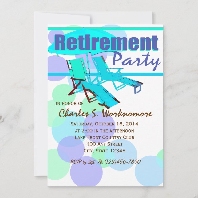 Retirement Party Lounge Chairs Invitation (Front)