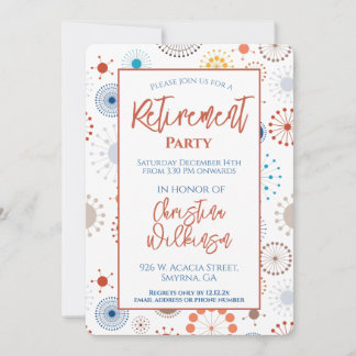 Retirement Party Mid Century Modern Starburst Invitation