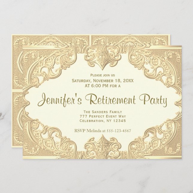 Retirement Party | Modern Elegance Invitation (Front/Back)