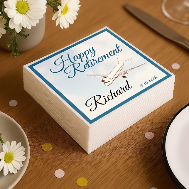 Retirement Party Napkins with Aeroplane Design (Creator Uploaded)