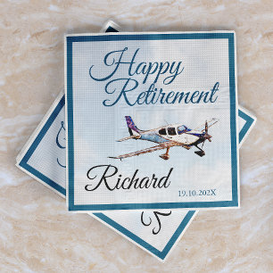 Retirement Party Napkins with Aeroplane Design 2