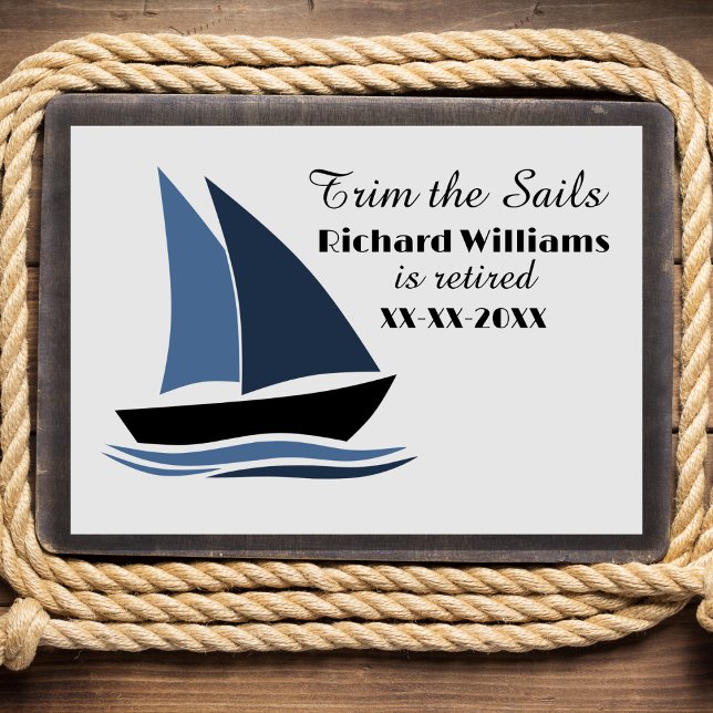 Retirement Party Nautical Sailing Theme Modern  Invitation (Creator Uploaded)