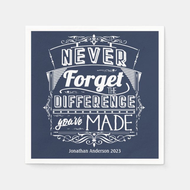 Retirement Party Never Forget Napkin (Front)