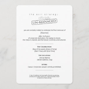 Retirement party Officiallu un-managed dandelions Invitation