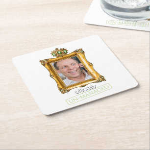 Retirement party Officiallu un-managed dandelions Square Paper Coaster