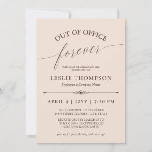 Retirement Party Out of Office Forever Neutrals Invitation