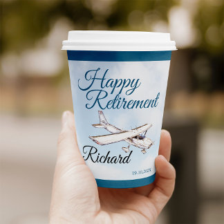 Retirement Party Paper cup with Aeroplane Design 3