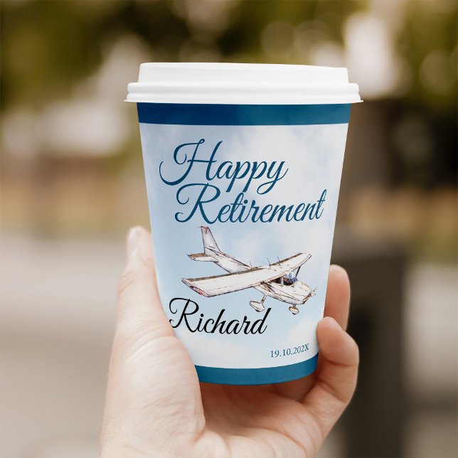 Retirement Party Paper cup with Aeroplane Design 3 (Creator Uploaded)