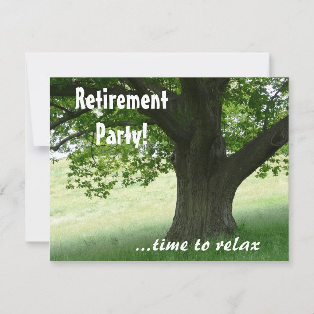 Retirement Party-Peaceful Tree/with Quote Invitation (Front)