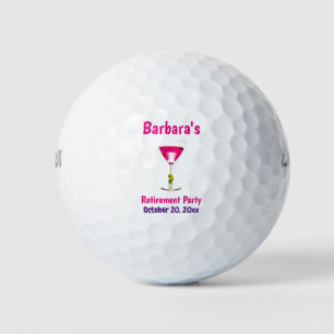 Retirement Party Pink Martini Custom Favour Golf Balls