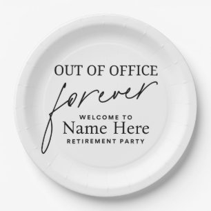 Retirement Party Plates   Out of Office Forever 