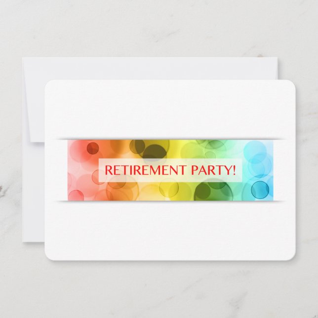 retirement party (rainbow bokeh) invitation (Front)