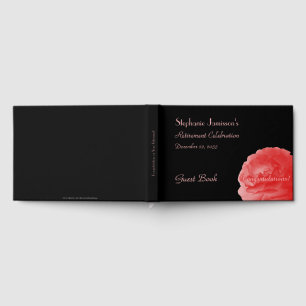 Retirement Party Sign-In Book, Coral Pink Rose Guest Book
