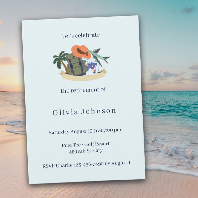 Retirement Party Travel Lovers Invitation (Creator Uploaded)