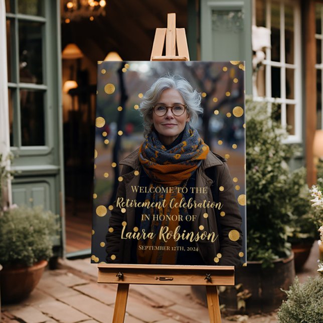 Retirement party welcome sign with photo (Creator Uploaded)