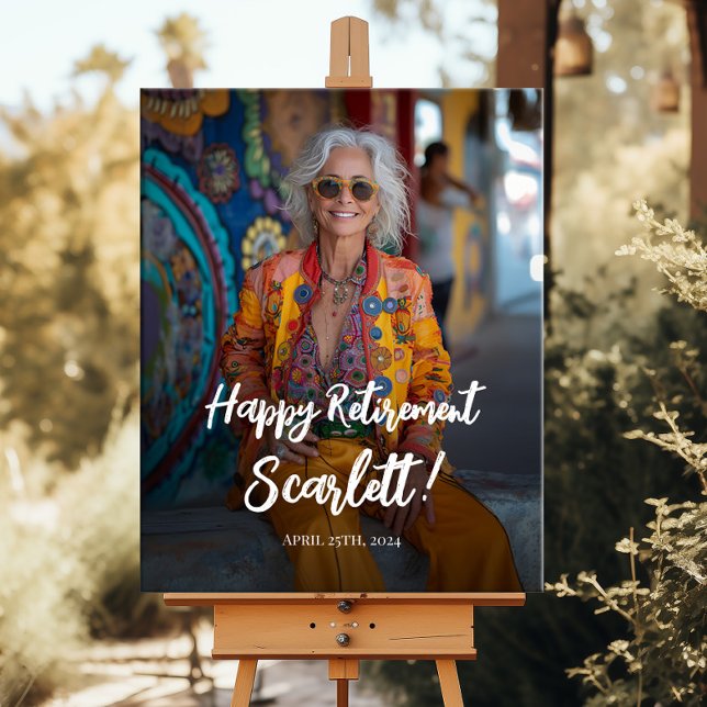 Retirement party welcome sign with photo (Creator Uploaded)