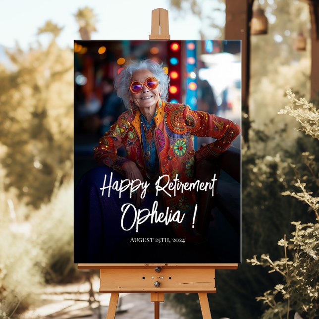 Retirement party welcome sign with photo (Creator Uploaded)