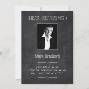 RETIREMENT PHOTO INVITATION - CHALK BOARD