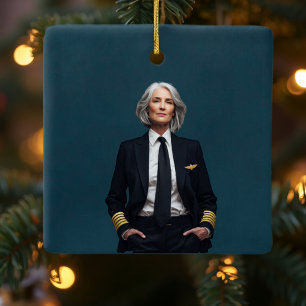 Retirement Pilot Aeroplane Nato Letter Custom Phot Ceramic Ornament