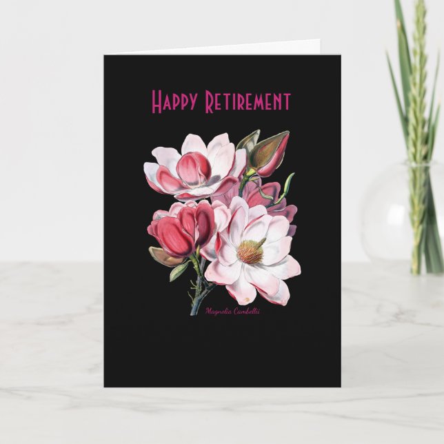 Retirement Pink Magnolia  Card (Front)