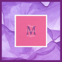 Retirement Pink White Purple Name Monogram