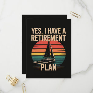 Retirement Plan Boating Sailboat Invitation Postcard