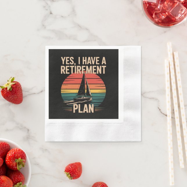 Retirement Plan Boating Sailboat Napkin (Insitu)