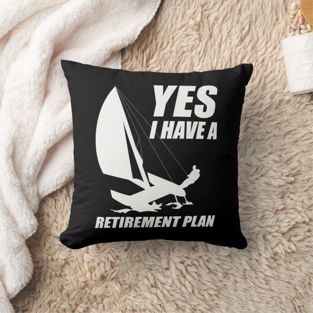 Retirement Plan Catamaran Trapeze Sailing Captain Cushion (Blanket)
