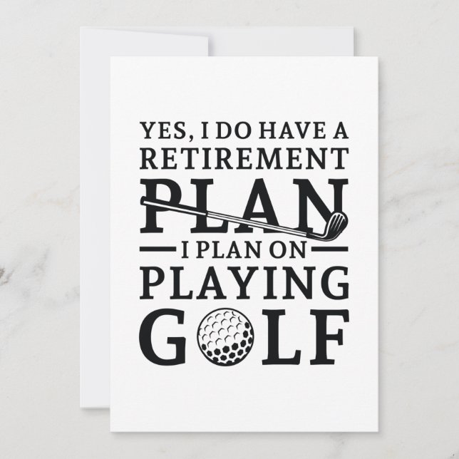Retirement Plan Golf Thank You Card (Front)