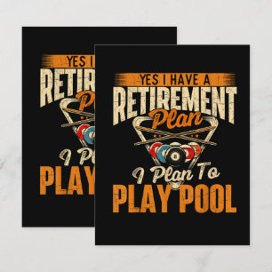 Retirement Plan Play Pool - Billiard Player Sports Card