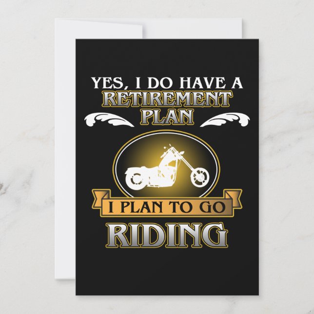 Retirement Plan Riding Motorcycle Biker Bike Lover Invitation (Front)