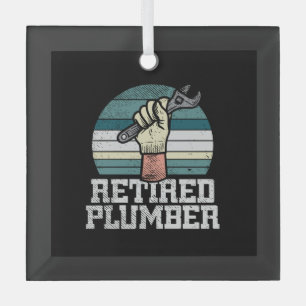 Retirement Plumber Pension Glass Tree Decoration