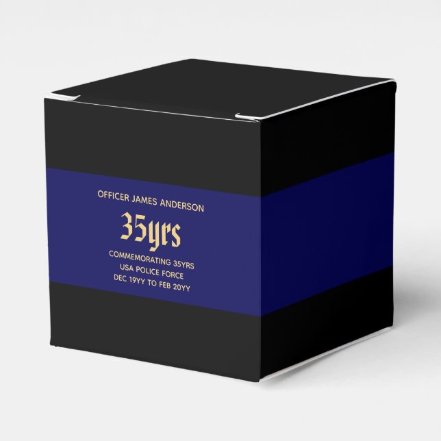 Retirement Police Officer Thin Blue Line Custom Favour Box (Front Side)