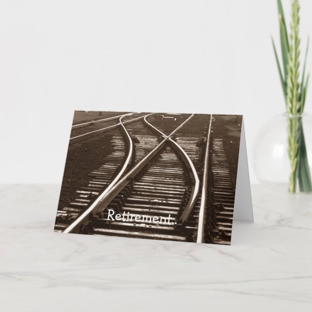 Retirement Railroad Switch junction Train tracks! Card (Front)